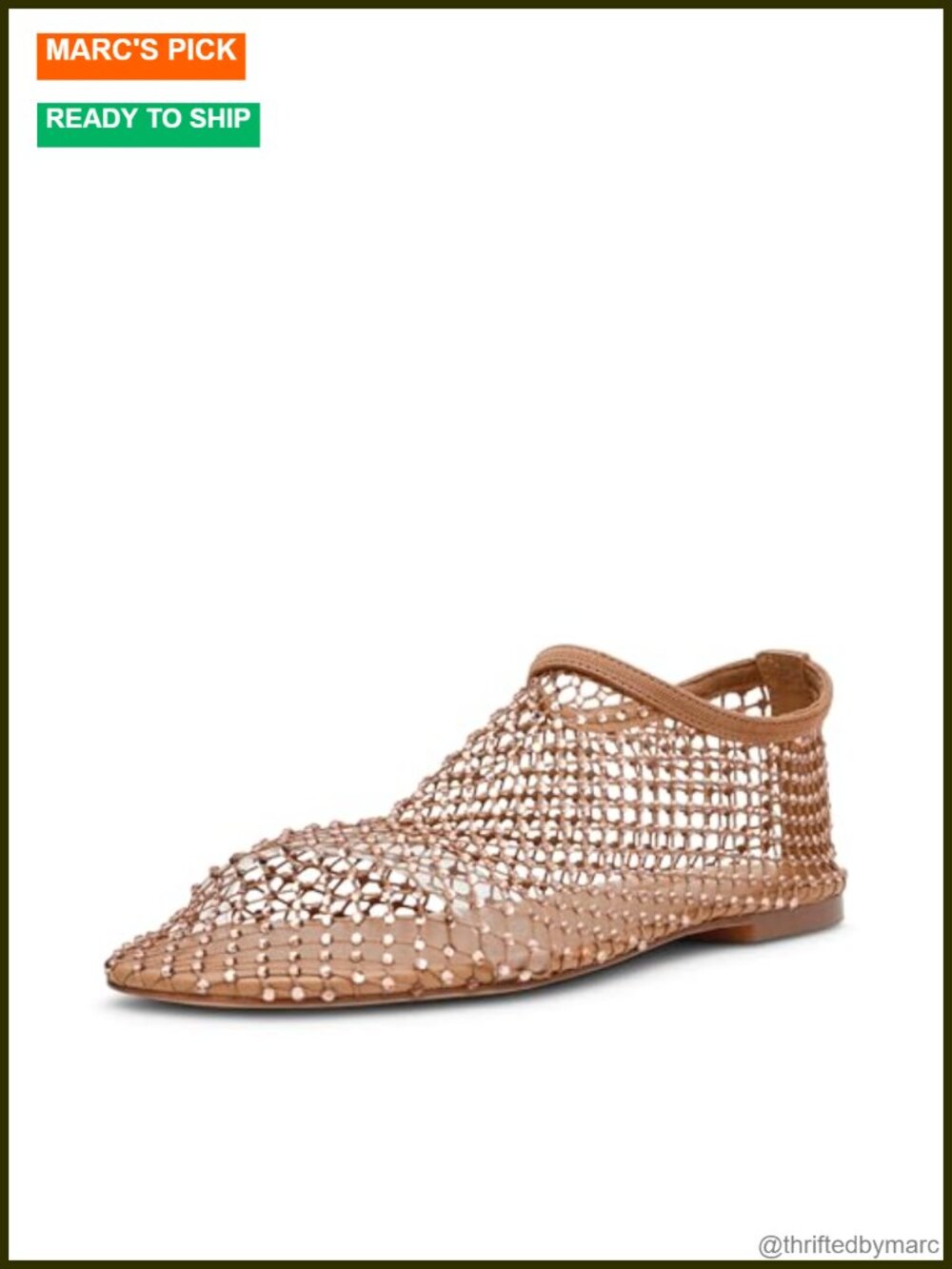 Pointed Toe Ballet Flat Mesh Pull-On Ankle Strap Casual Shoe